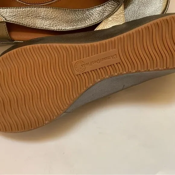 New L'Amour Des Pieds Women's Crotono Low Wedge Slingback Sandal Bronze size 10